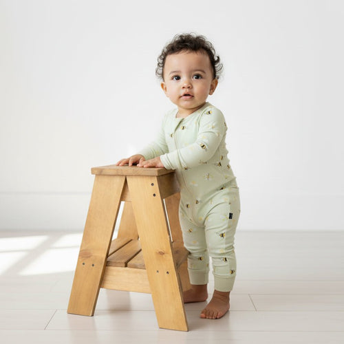 Zippered Romper in Bee Happy - Cultr. by Created for Culture asianowned aapimarketplace asianownedkids asianownedkidsproducts asianownedbrands