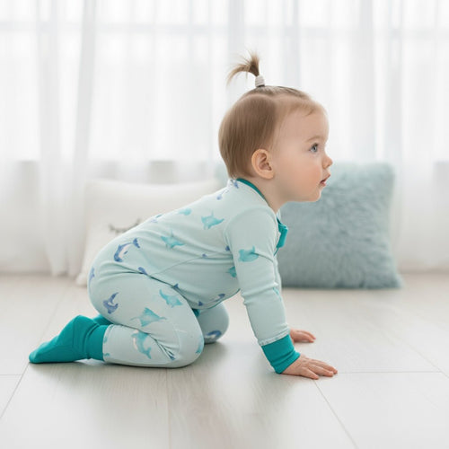 Zippered Romper in Fin Friends - Cultr. by Created for Culture asianowned aapimarketplace asianownedkids asianownedkidsproducts asianownedbrands