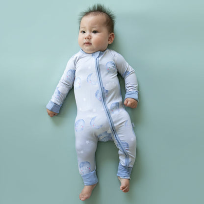 Zippered Romper in Moon & Stars