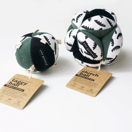Taggy Ball with Rattle - Jungle Leaves - Cultr. by Created for Culture asianowned aapimarketplace asianownedkids asianownedkidsproducts asianownedbrands