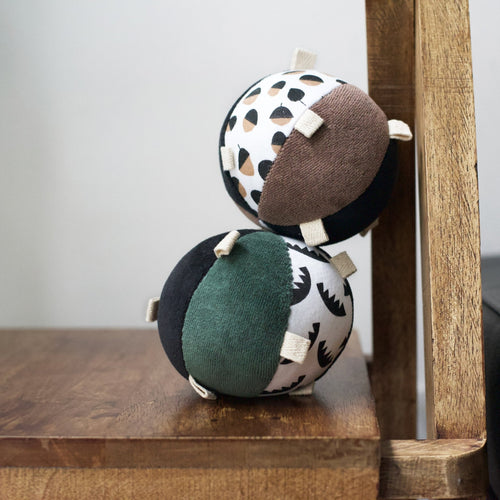 Taggy Ball with Rattle - Jungle Leaves - Cultr. by Created for Culture asianowned aapimarketplace asianownedkids asianownedkidsproducts asianownedbrands