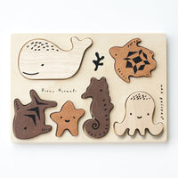 Wooden Tray Puzzle - Ocean Animals - Cultr. by Created for Culture asianowned aapimarketplace asianownedkids asianownedkidsproducts asianownedbrands