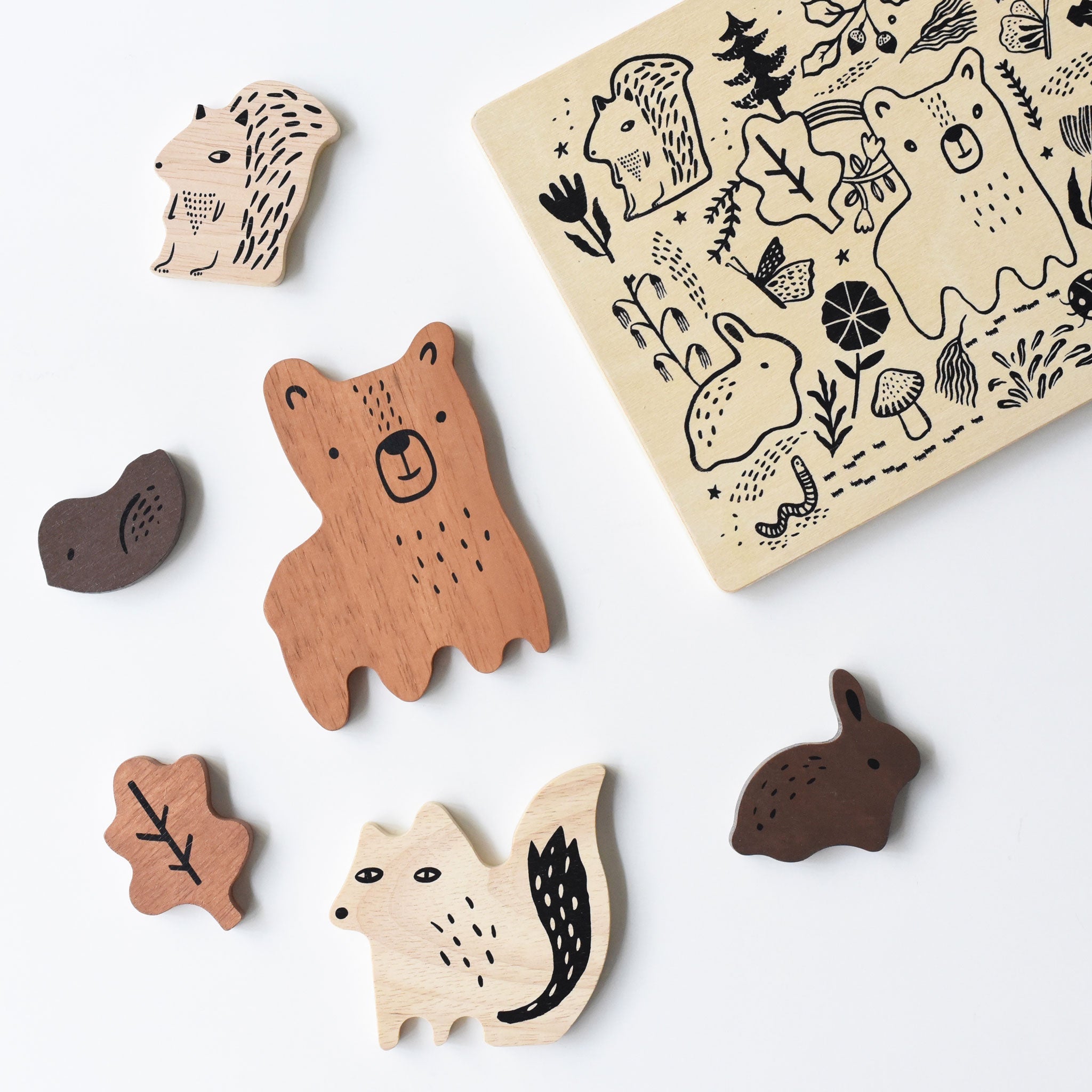 Wooden Tray Puzzle - Woodland Animals - Cultr. by Created for Culture asianowned aapimarketplace asianownedkids asianownedkidsproducts asianownedbrands