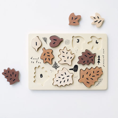 Wooden Tray Puzzle - Count to 10 Leaves - Cultr. by Created for Culture asianowned aapimarketplace asianownedkids asianownedkidsproducts asianownedbrands