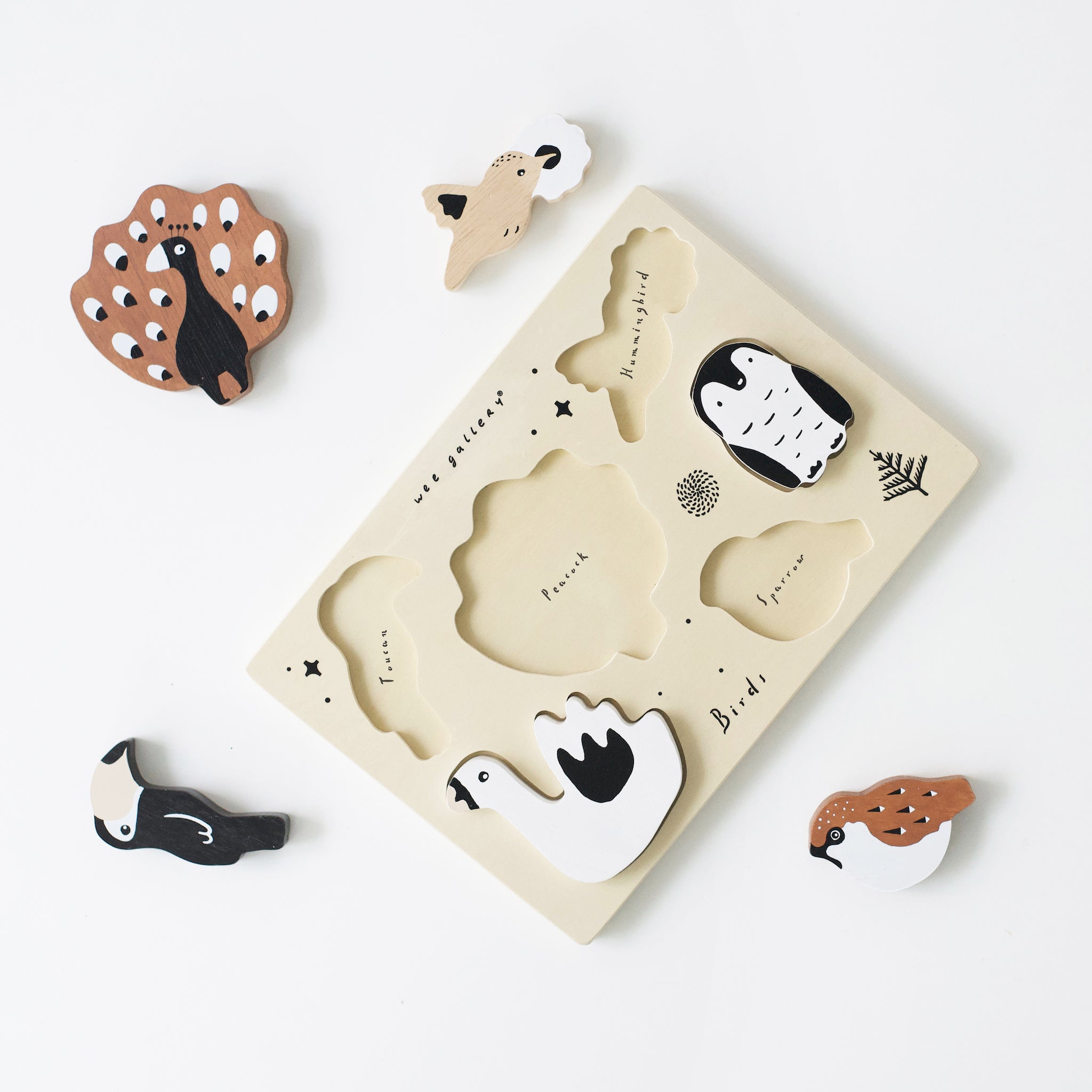Wooden Tray Puzzle - Birds - Cultr. by Created for Culture asianowned aapimarketplace asianownedkids asianownedkidsproducts asianownedbrands