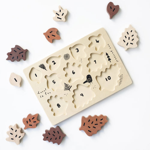 Wooden Tray Puzzle - Count to 10 Leaves - Cultr. by Created for Culture asianowned aapimarketplace asianownedkids asianownedkidsproducts asianownedbrands